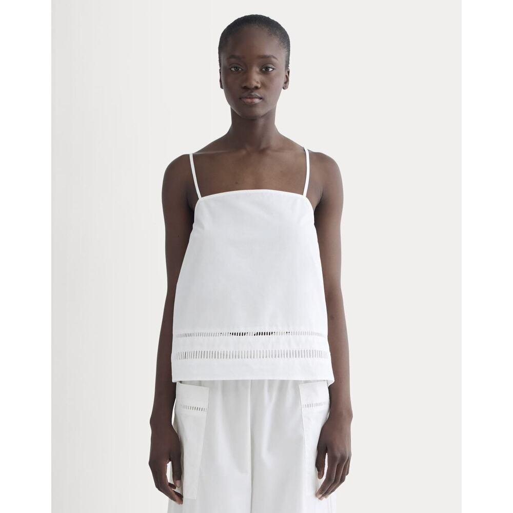 Everlane Women's Lace Trim Tank in White, Size 2, Cotton